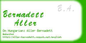 bernadett aller business card